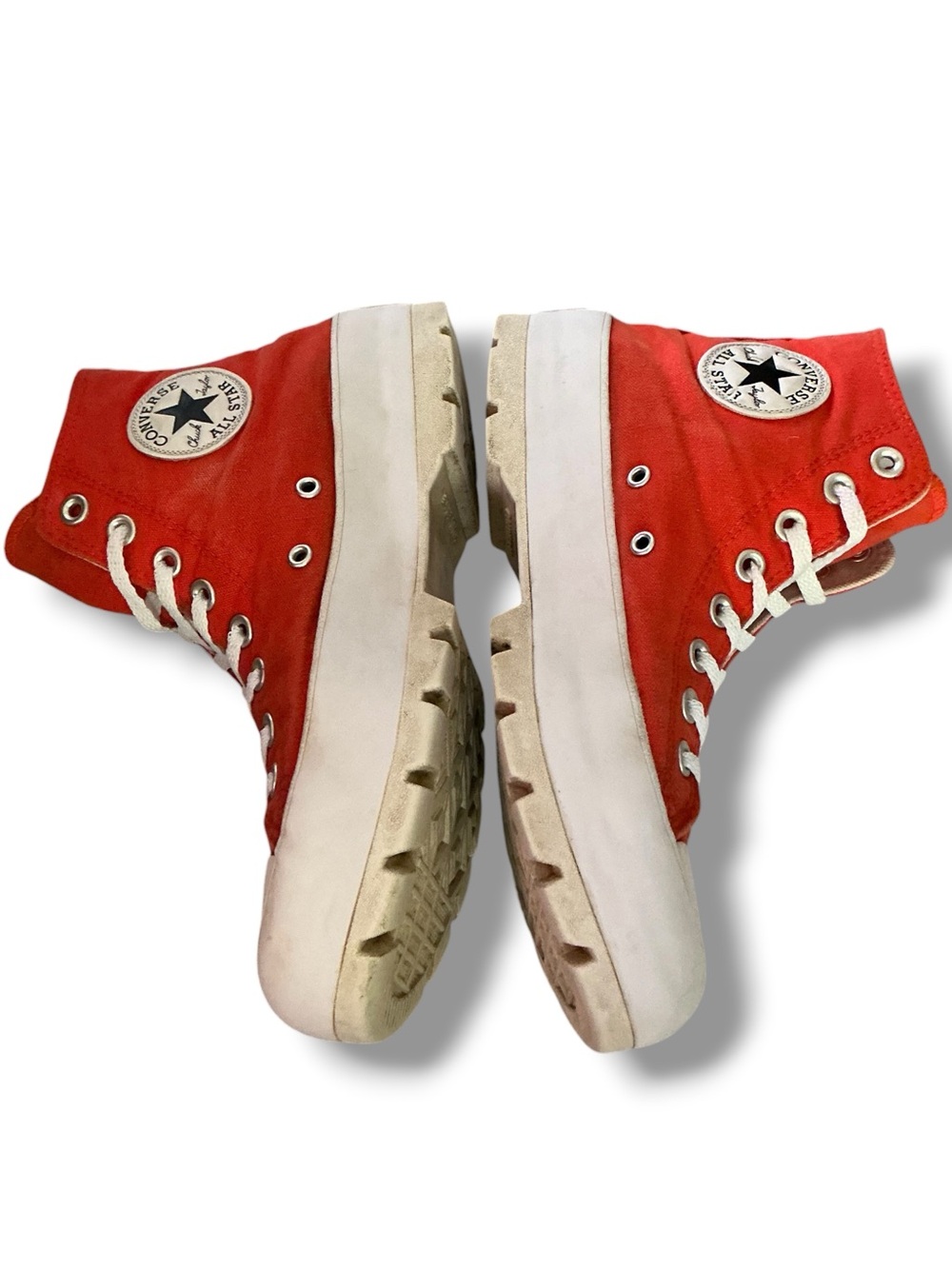 Converse High Top Platform Sneakers - Orange with White - Picture 9 of 12